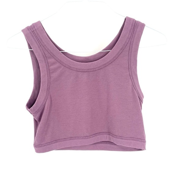 MADEWELL Ribbed Lavender Cropped Crewneck Tank Top - Picture 2 of 6